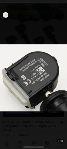 Sensor de pressão do pneu do mini dolf BYD 2024/2025