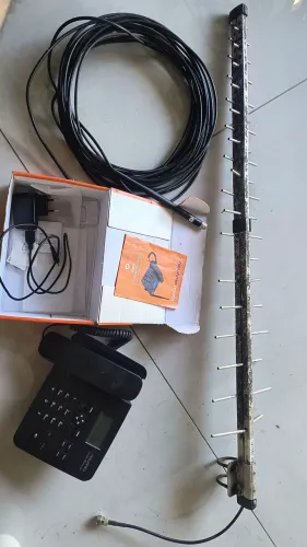 Telefone Rural AQUÁRIO + cabo 15 metros+ Antena
