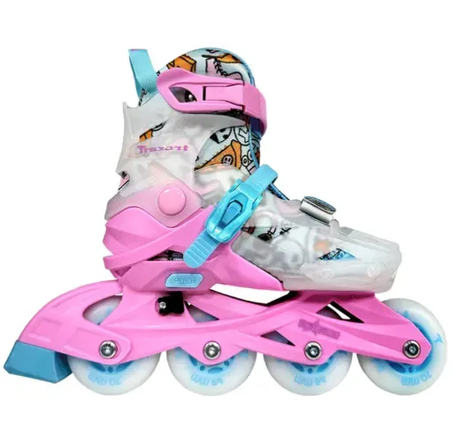 Patins Infantil StarLight Rosa com Rodas de LED - ABEC-9 - TRAXART.