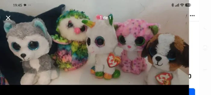 vendo todos 5 bichinhos de pelúcia colecionáveis