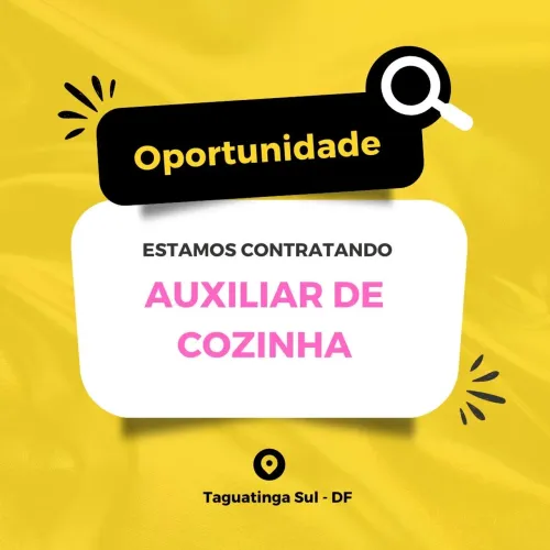 Vaga para Auxiliar de Cozinha - Carteira assinada (CLT)