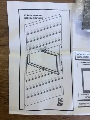 Kit Painel Giratório para TV / Marcenaria Preto - Novo