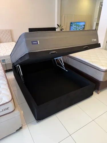 Cama Casal BAÚ + COLCHÃO NOVO MANNES - Entrego! 