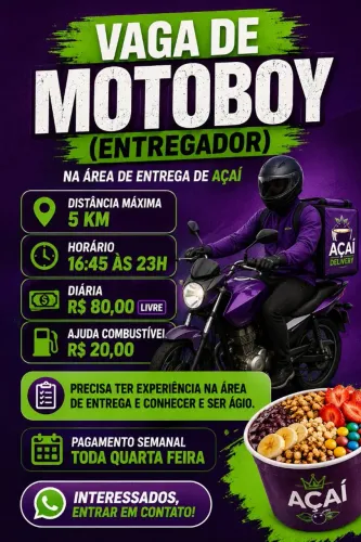 Vaga de motoboy(entregador)