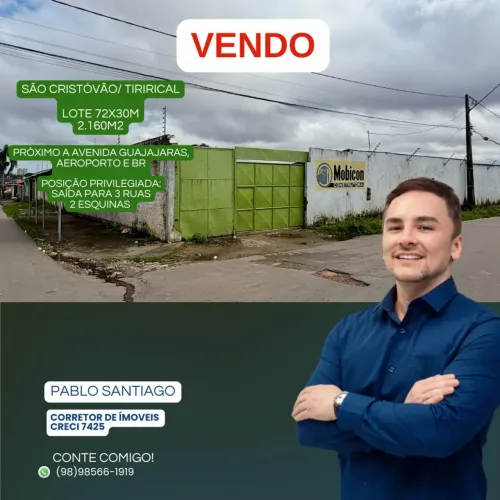 Imóvel para venda tem 2160 metros quadrados em Jardim São Cristóvão - São Luís - MA