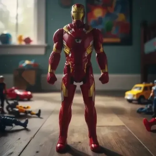 boneco articulado homem de ferro 30cm com luz led e som vingadores