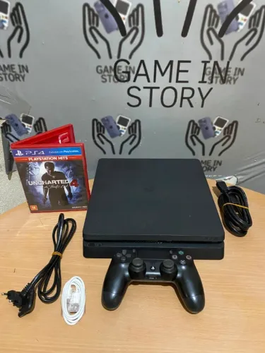 PS4 SLIM - 500GB - COMPLETO TODOS ACESSORIOS, GARANTIA