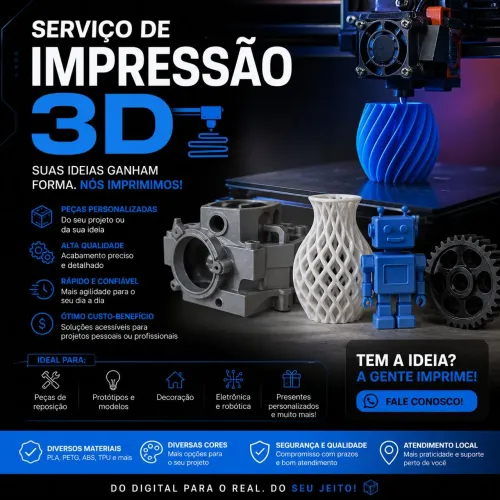 Serviço de Impressão 3D | FDM e Resina (Alta Definição)