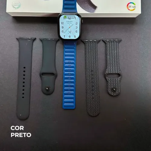 Smartwatch N10 Kit 3 Pulseiras AMOLED 2.01? com Ligações