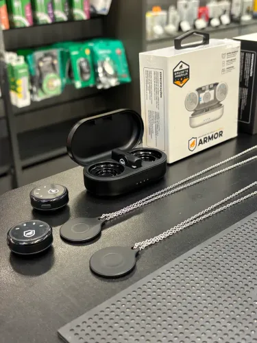 Microfone de Lapela Sem Fio Armor Magnético Duplo | Novo Lacrado