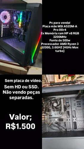 Pc Gamer Ryzen 3 3200G