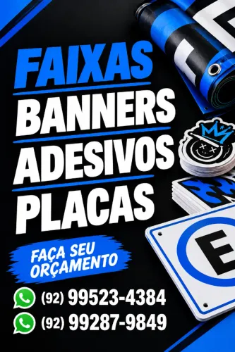 Faixas, Banners, Adesivos e Placas sob medida