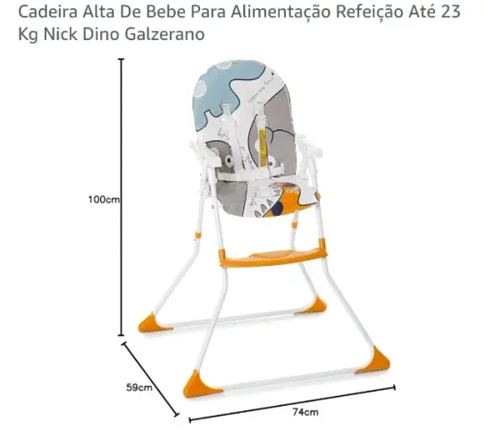 Cadeirinha de Alimentação Galzerano Alta Nick Dino