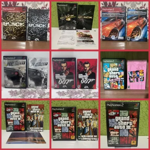9 jogos originais de PS2 : Black, NFS, 007, GTA e outros (preços na descrição)
