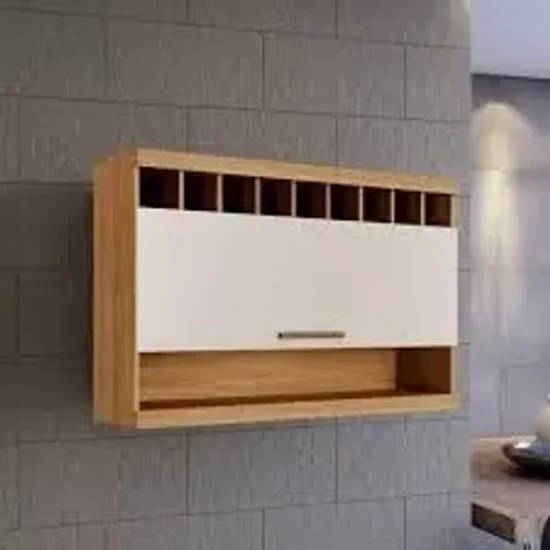 Armario Aéreo Opala 1Porta Basculhante Cinamomo.Off White Arte Moveis - Entrega Rápida! 