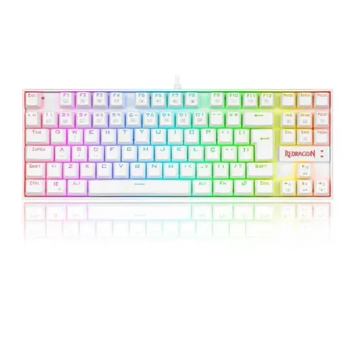 Teclado Mecânico Gamer Redragon Kumara - ABNT2, Branco - K552W-RGB (PT-RED)