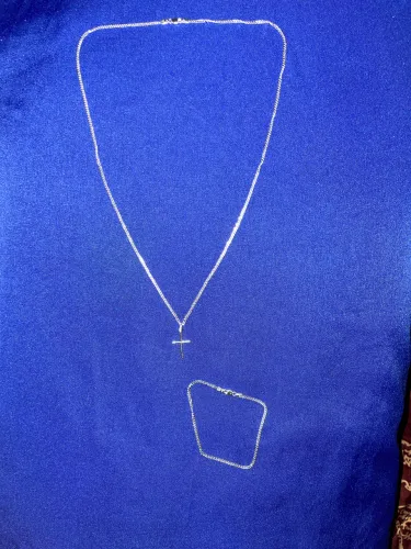 Conjunto corrente e pulseira em prata 925