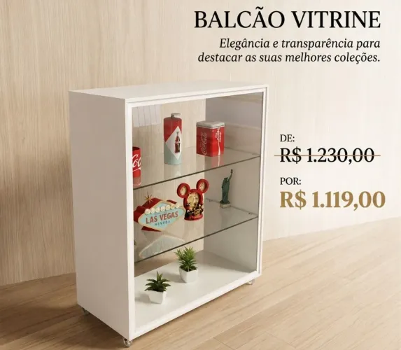 Balcão Vitrine com led 