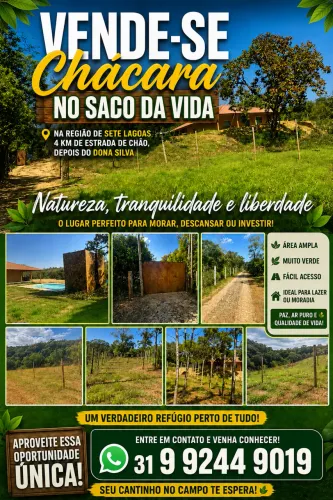 Vendo 1 chacara em Sete Lagoas Mg