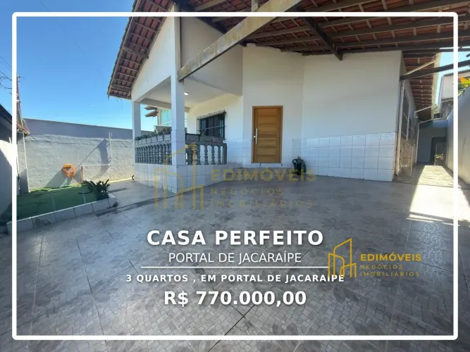 Exclusiva Casa Linear com 3 Quartos e Lavabo em Portal de Jacaraípe