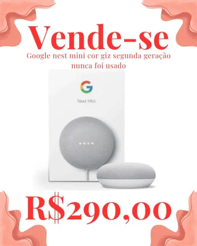 Google nest mini cor giz segunda geração 