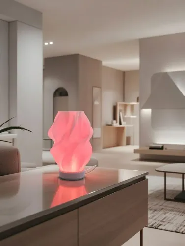 Luminária Decorativa Mesa LED RGB Efeito Ondas - Design Contemporâneo