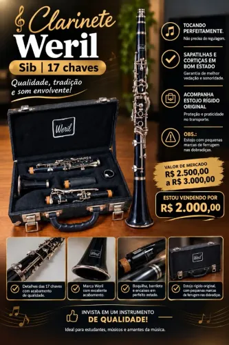 Clarinete Weril Sib 17 chaves