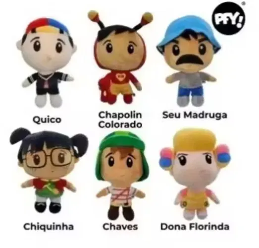 Coleção pelúcias ruem do chaves pequena