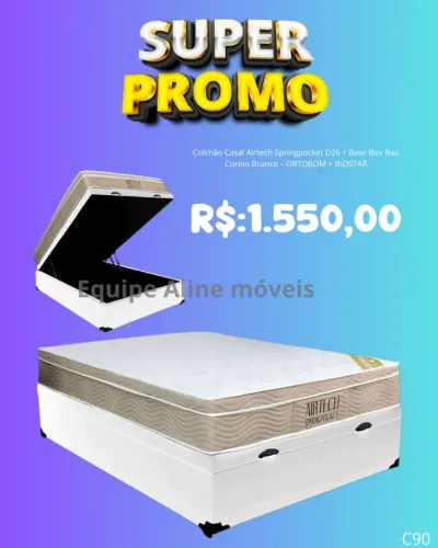 Base baú cama box casal + colchão ortobom molas ensacadas  / pague na entrega 