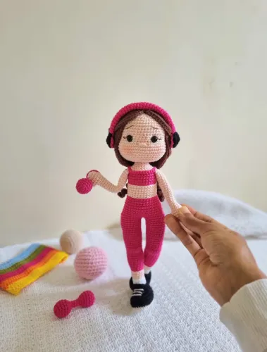 Pessoa Personalizada de Legging ou Short Fitness Fit Academia Amigurumi Artesanal Boneca