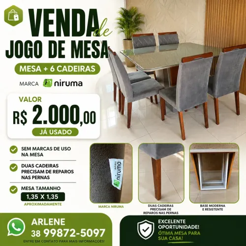 Conjunto de Mesa e Cadeiras