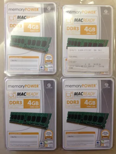 4 Memórias RAM Kit com 4 para Mac - DDR3 4GB 1333MHz, 4 UNIDADES,  NOVA LACRADA