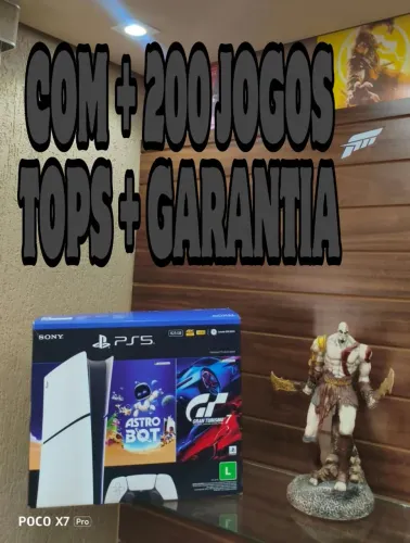 PS5 SLIM + garantia + 200 JOGOS