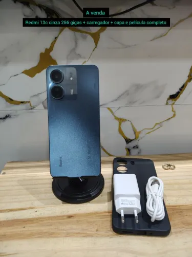 Redmi 13c cinza 256 gigas completo
