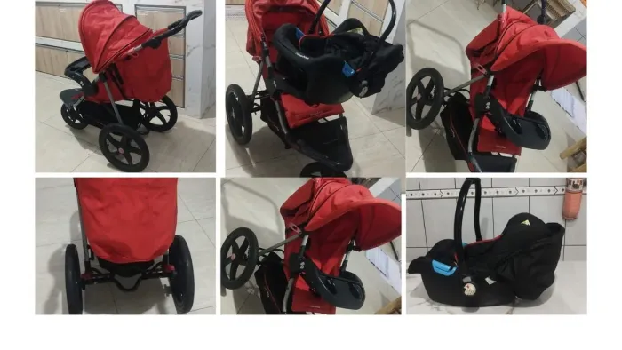 Carrinho Kiddo Nomad + Bebê Conforto + base (carro)