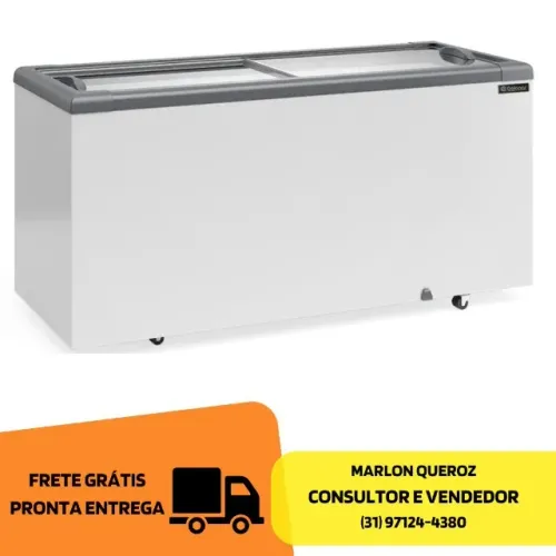 Freezer Horizontal Tampa de Vidro 500L Gelopar 220V