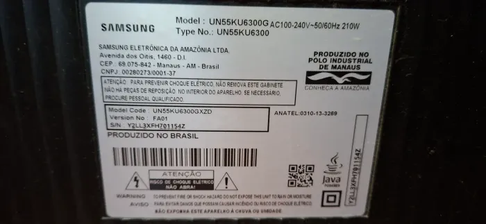 Tv samsung curva tela quebrada