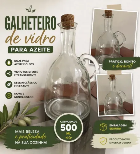 Galheteiro de Vidro para Azeite (500ml)