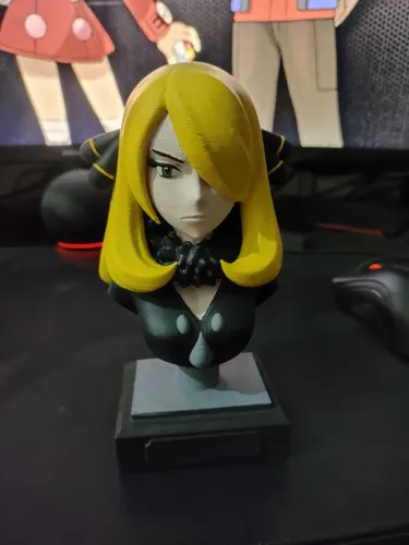 Pokemon - Busto da Cynthia em Impressão 3D colecionável.