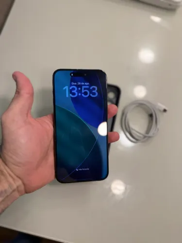 iPhone 15 pro max titânio preto 256gb ,91?