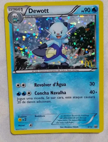 Card Dewott Holográfico Pokémon TCG 2012