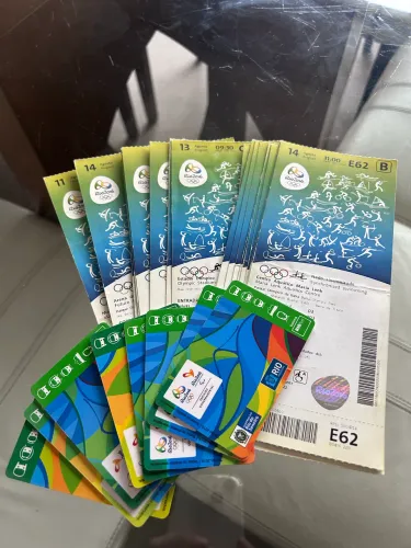 Lote Ingressos + cartões de transporte da Rio olimpíadas 2016.