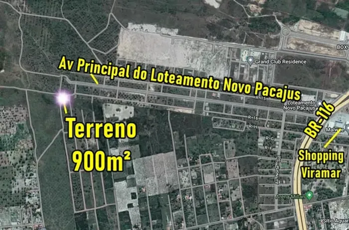 VERAS VENDE TERRENO 900M² NO LOTEAMENTO NOVO PACAJUS - CE