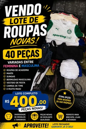 Lote com aproximadamente quarenta peças novas