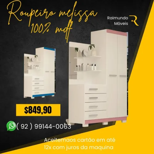 Guarda roupa solteiro 100% MDF
