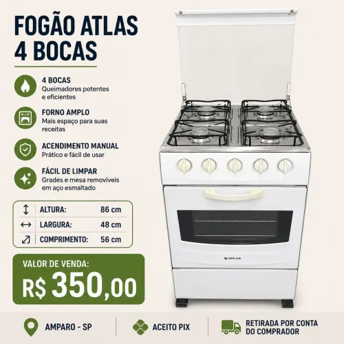 Fogão atlas 4 bocas 