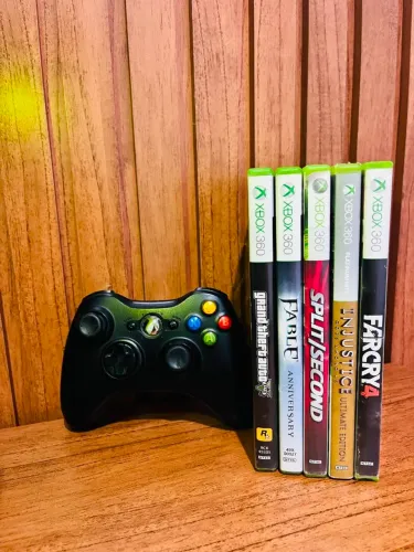 Jogos + controle originais de xbox 360