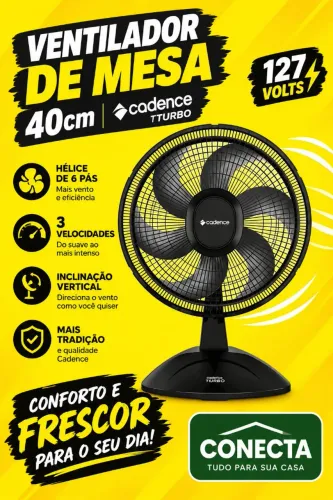 Ventilador Mesa 40cm Turbo - Loja