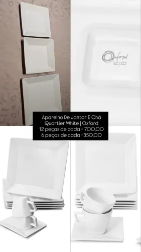 Aparelho de Janta Oxford quadrado branco