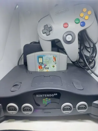 nintendo 64 com jogo e controle original